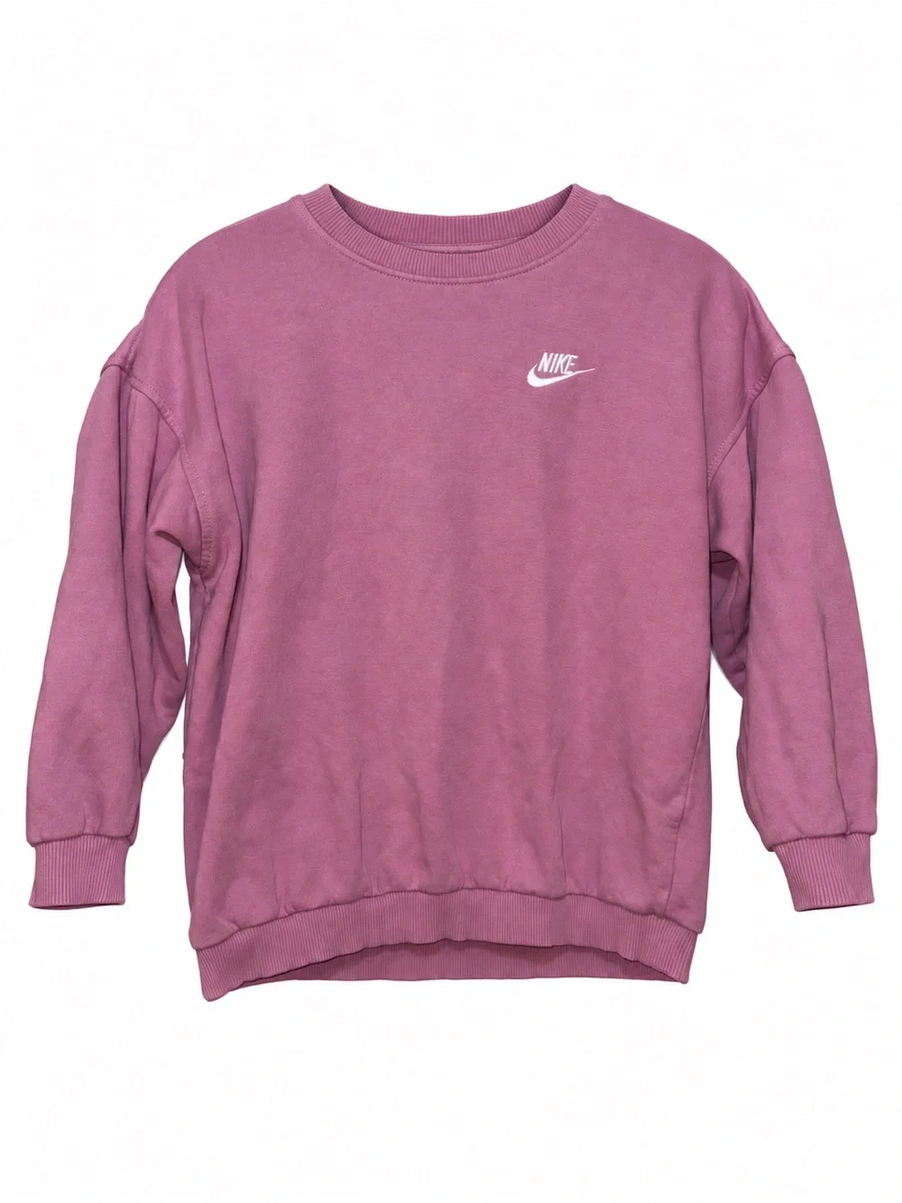 Nike Crewneck Sweatshirt Size M Mauve Pink Embroidered Swoosh Pullover